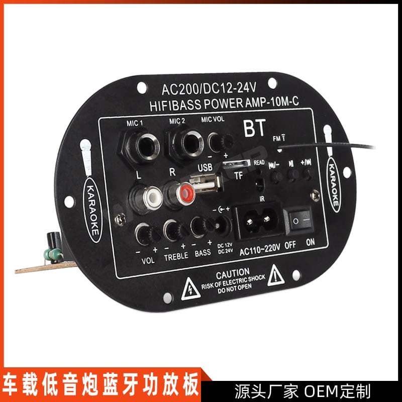 Cross-border Hot Selling 12V 24V 220V Car Subwoofer Bluetooth Outdoor Speaker Amplifier Board Dual Microphone Sound Box