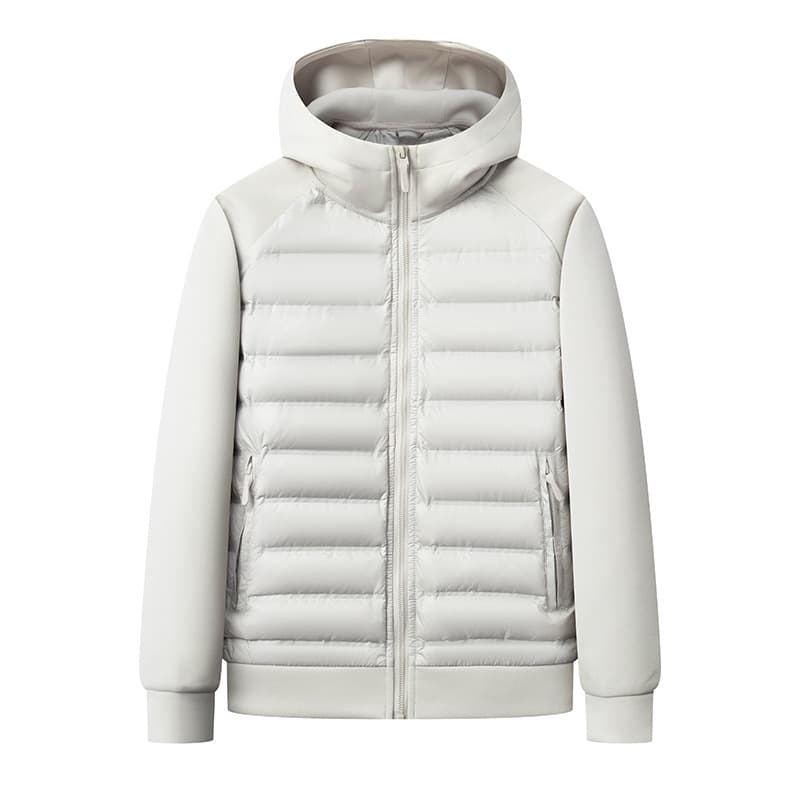 Raglan color-block lightweight hooded down jacket, national trend winter couple style loose casual warm unisex coat