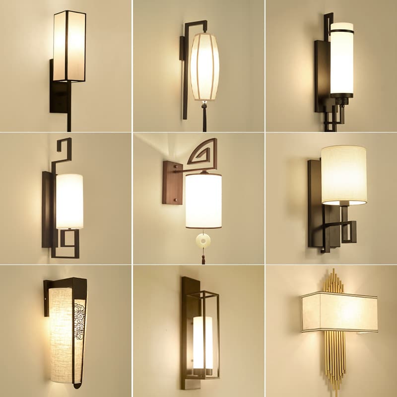 New Chinese Style Wall Lamp Living Room Bedroom Bedside Lamp Modern Minimalist Corridor Staircase Hotel Engineering Wall Light