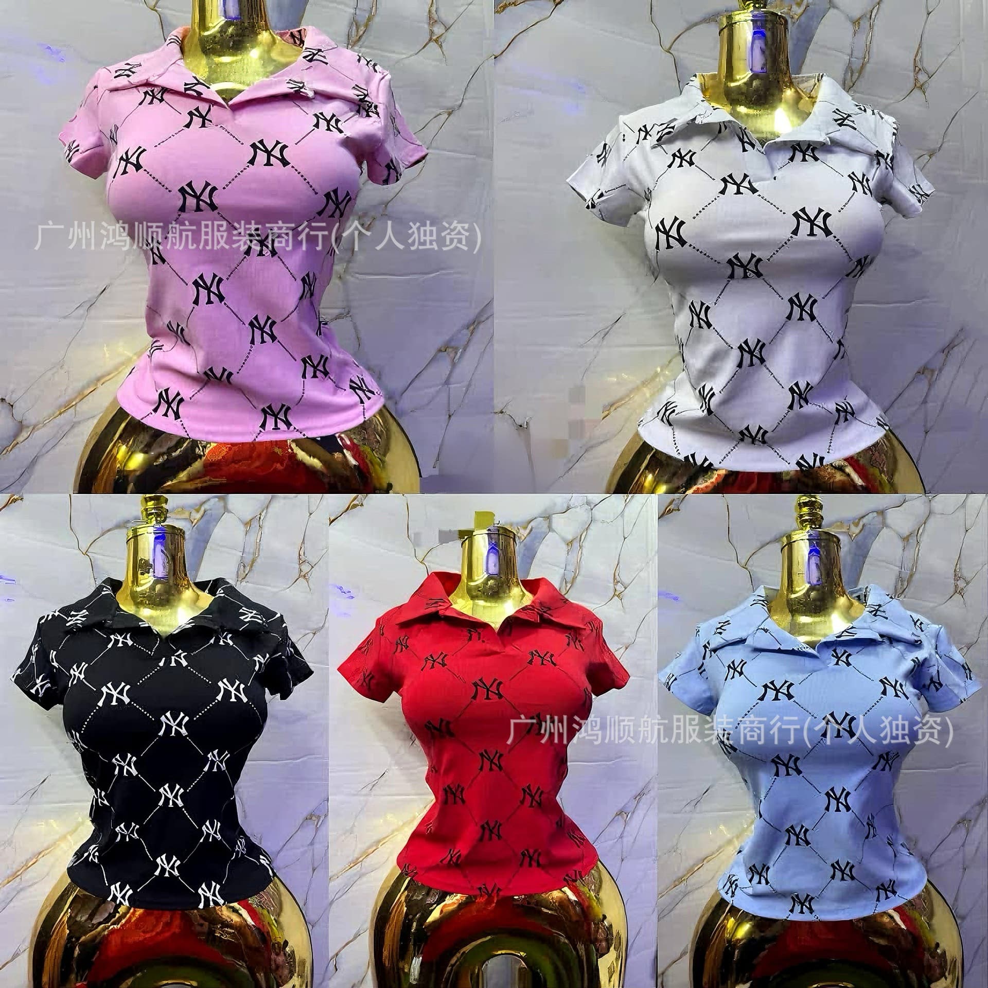 High-quality tops, premium short-sleeve polo shirt for women, basic top t-shirt, wholesale in stock