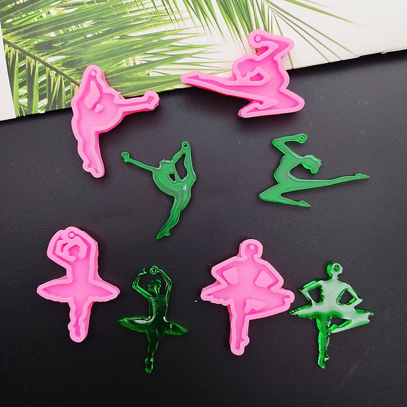 Dancer Pendant Keychain Silicone Mold DIY Production Creative Craft Mold Dance Girl Earrings Mold DIY