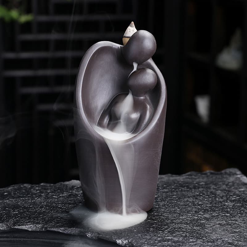 [Factory direct sales] Purple sand reverse flow incense burner heart-to-heart aromatherapy burner home tea room craft ornaments jewelry wholesale