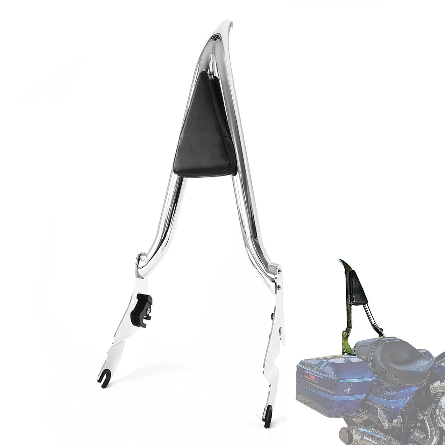 Chrome Removable Passenger Seat Back Cushion for 2009-2023 Harley-Davidson Touring