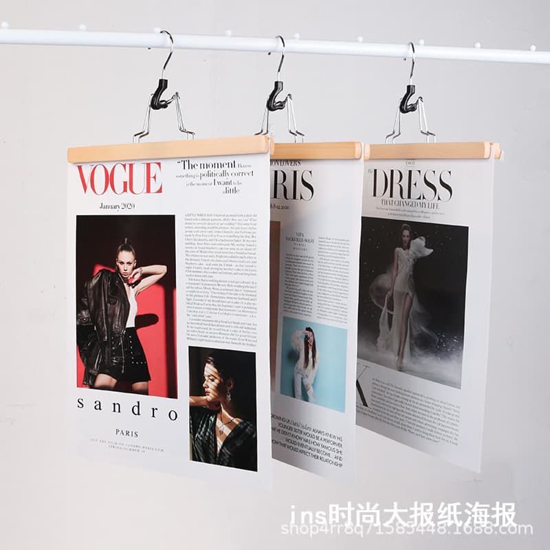 Fashion English Character Poster Stand Background Paper Ins Magazine Decoration Large Newspaper Prop for Model Photoshoot Handheld Accessory