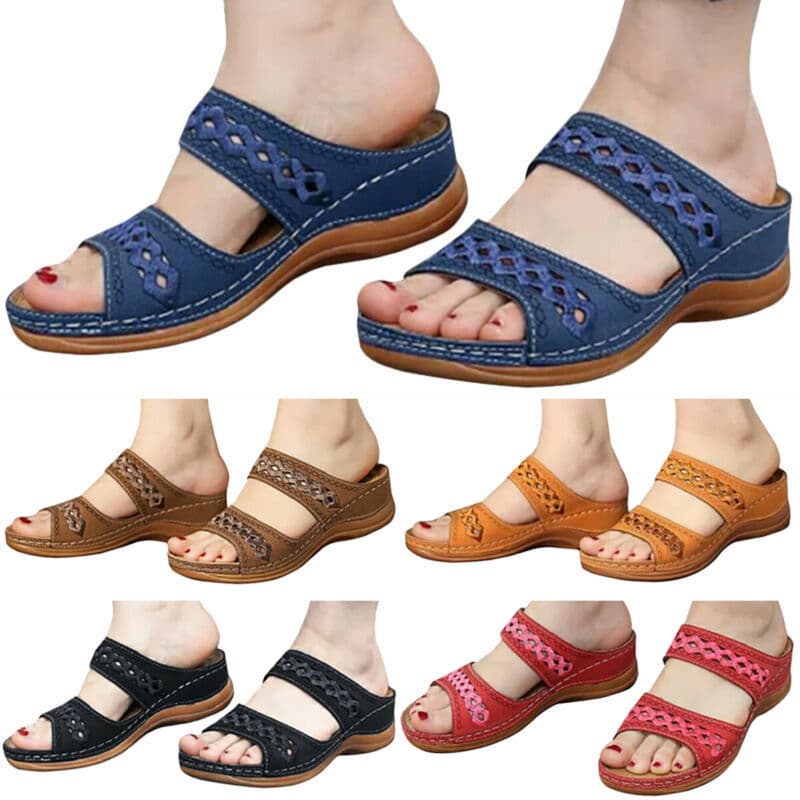 Oversized Thick Sole Slippers for Women, Women Slippers Soft Sole Stitching Hollow Slippers Factory Wholesale