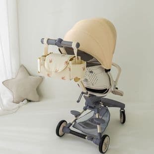 New children's stroller hanging bag cartoon bear mommy bag travel essential diaper bag bottle storage bag convenient