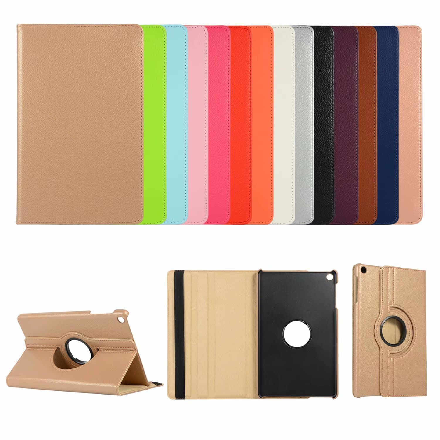 Suitable for Samsung Tab S7 T870 litchi pattern T500 rotating protective case P610 tablet t220 leather case