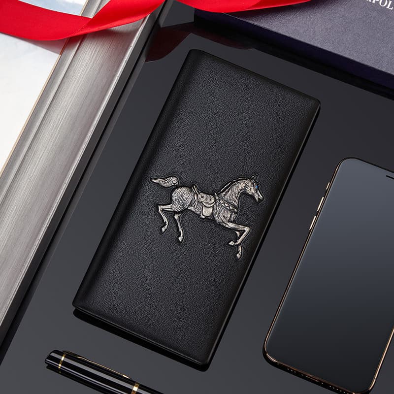 Long Wallet Men's Leather Wallet Business Commuting Style First Layer Cowhide Anti-Theft Scanning High Quality Men's Wallet