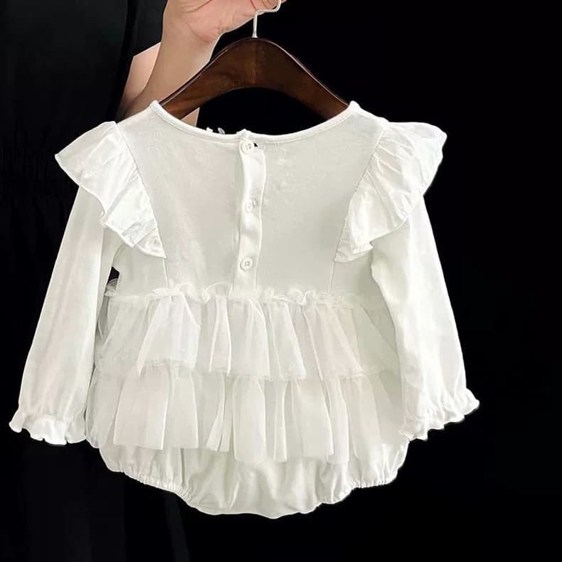 Summer Baby Girl Romper Kids Fashion Sweet Korean Style Lace Trim Bodysuit Crawling Suit