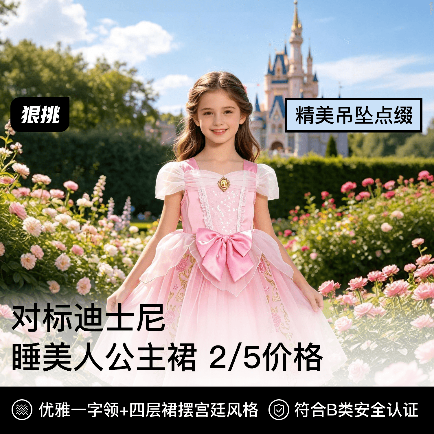 Sleeping Beauty Princess Dress Summer Soft Tulle Puffy Princess Dress for Girls Aurora Princess Dress Baby Children Birthday June 1st Dress