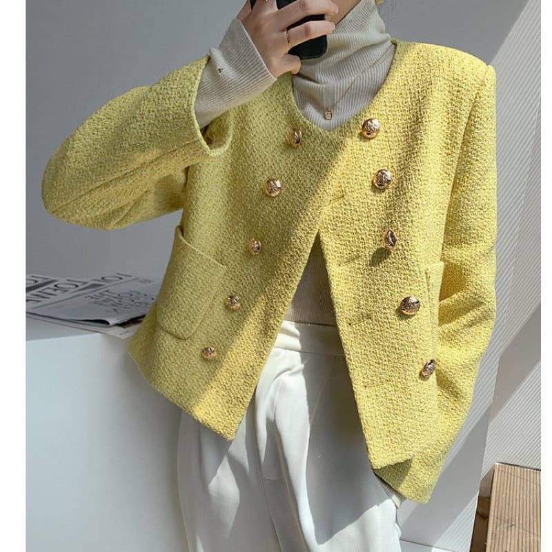 2025 New Chic Style Jacket Design Sweet Spring Casual Versatile Round Neck Short Top