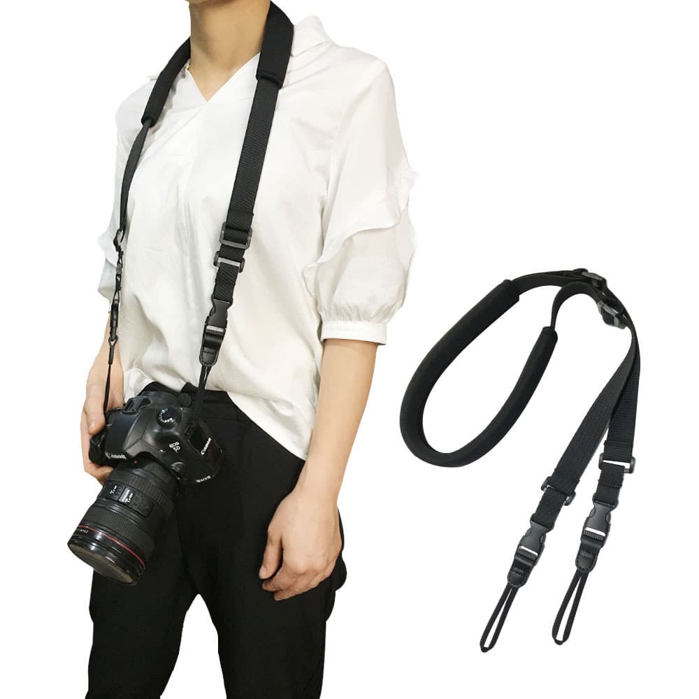 Factory direct supply of mirrorless camera shoulder straps, black shock-absorbing and pressure-reducing DSLR camera straps, telescope shoulder straps.