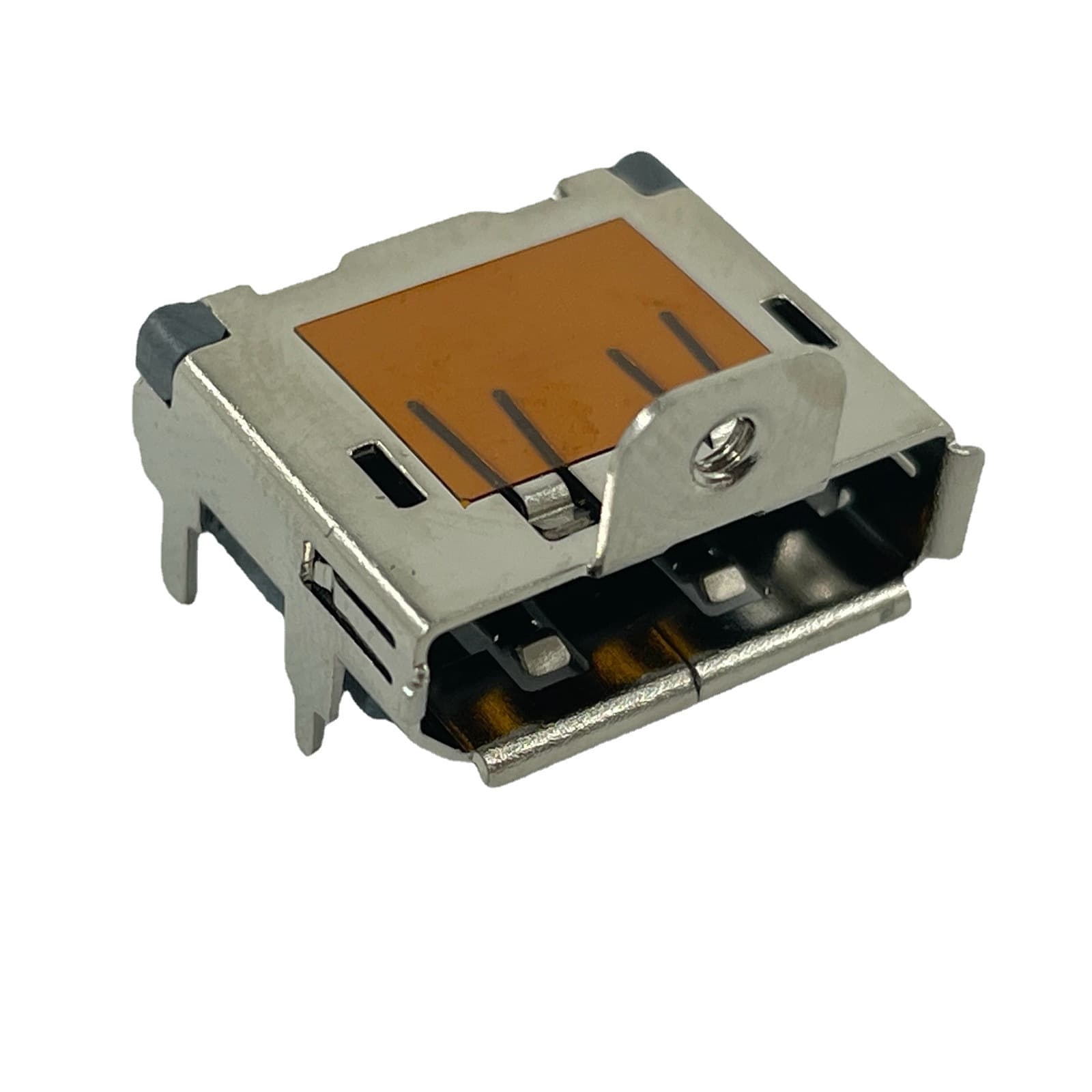 DisplayPort 4K HD female connector with M2 lock hole, 8.78mm high; DP female connector with Mylar connector.