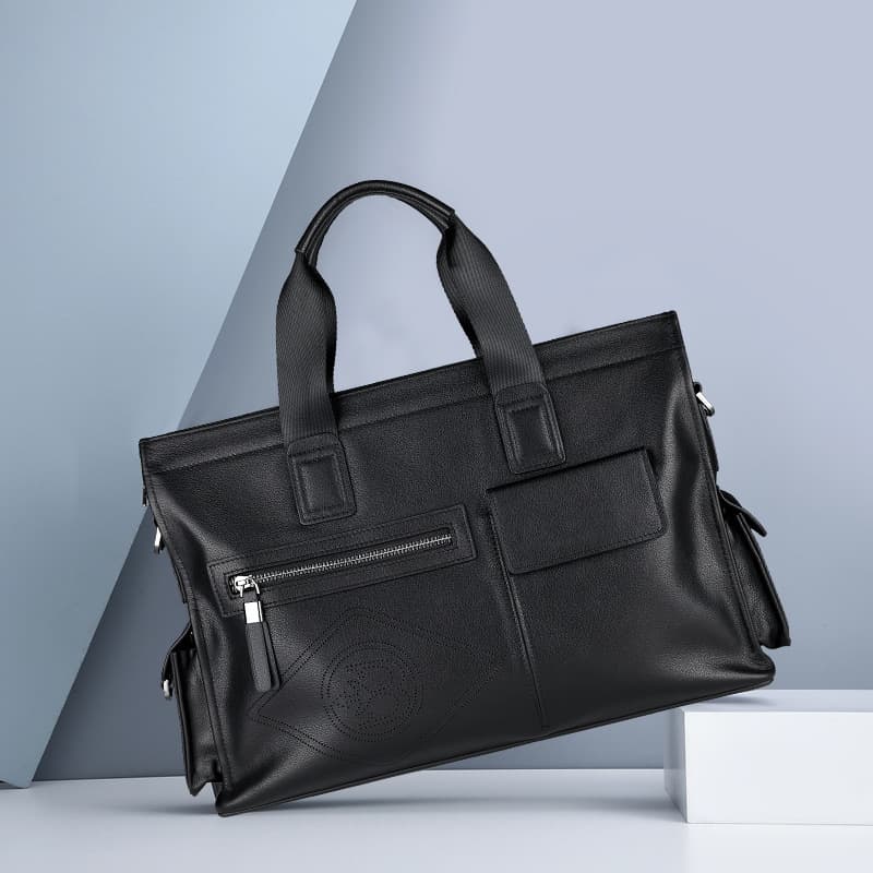Genuine Leather Men's Bag Casual Briefcase Fashion Cowhide Laptop Bag Business Large Capacity Crossbody Men's Handbag