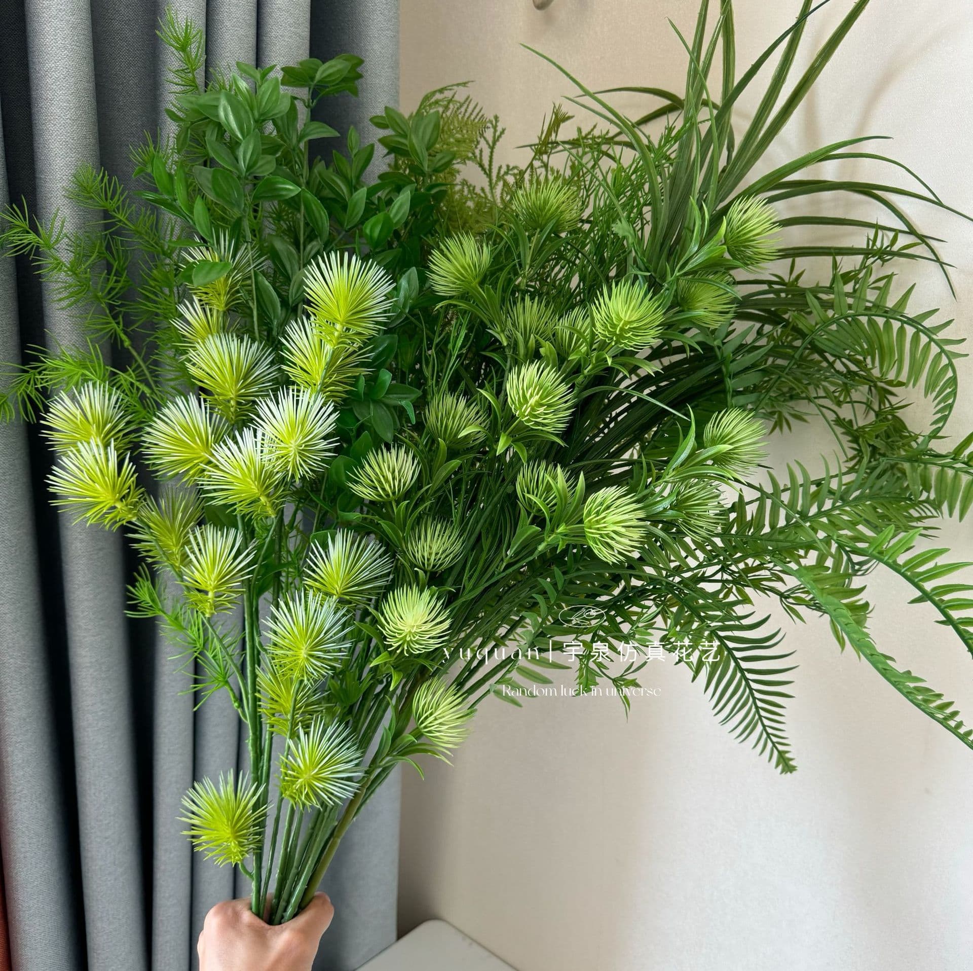 Original Color Simulation Green Plants Wholesale Outdoor Forest Wedding Decoration Materials Korean Fern Landscape Greenery Decor