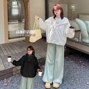 k3124 Spring/Fall New Plus Size Women's Casual Jacket Hooded Loose Fit Jacket for Curvy Ladies