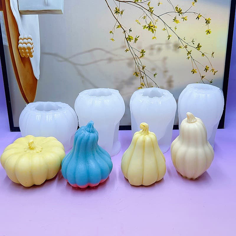 Halloween Pumpkin Scented Candle Silicone Mold Holiday Decorative Aroma Candle Pumpkin Scented Candle Mold