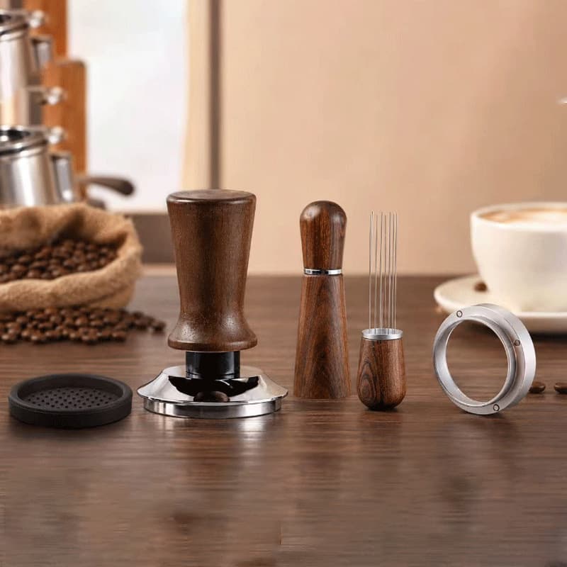 Wooden Spring Constant Force Tamper Stainless Steel Wood WDT Tool Universal Espresso Accessories 51/58