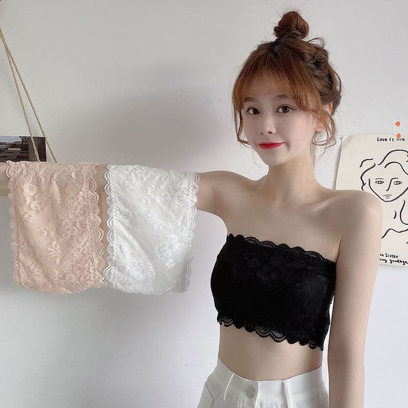 Sexy Lace Thin One-Piece Wrap Bustier Women's Camisole Underwear Anti-Exposure Versatile Vest Top