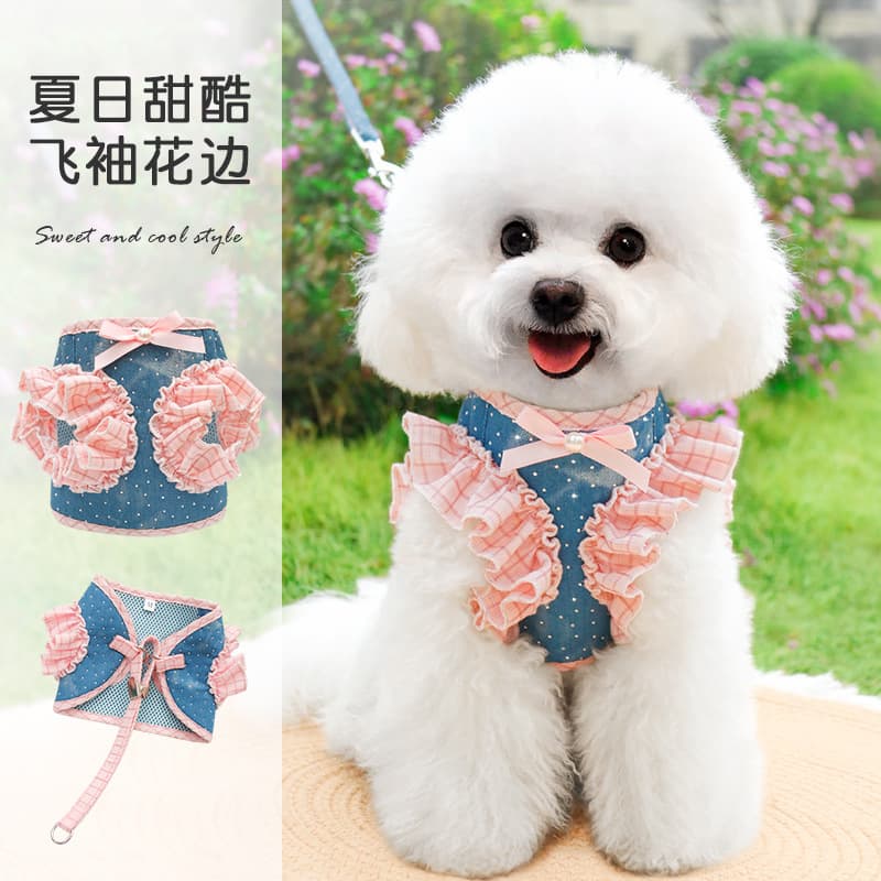 Dog Leash Pet Vest Harness Small Anti-Escape Cute Dog Rope for Small and Medium Dogs Walking