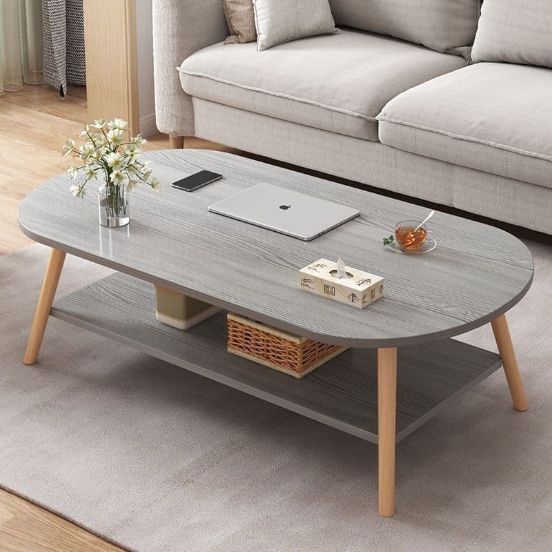 Simple Small Coffee Table for Living Room, Compact Low Table for Bedroom, Rental Apartments, or Balcony