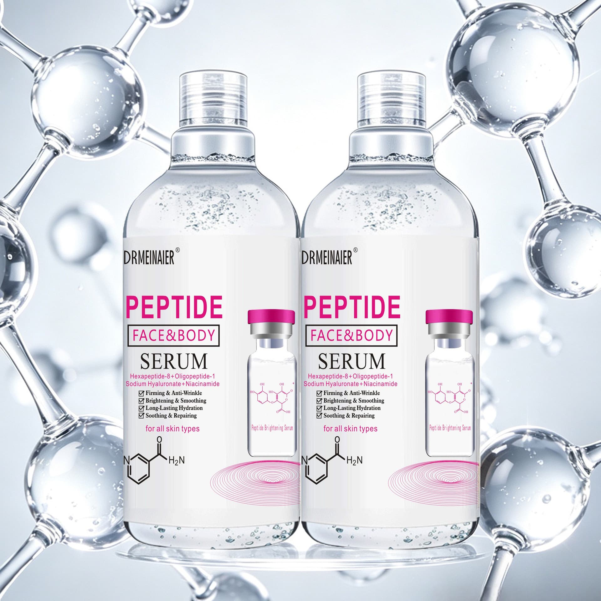 Cross-border Multi-Peptide Face and Body Serum Niacinamide Brightening Moisturizing Repair Dual-Purpose Essence 500ml