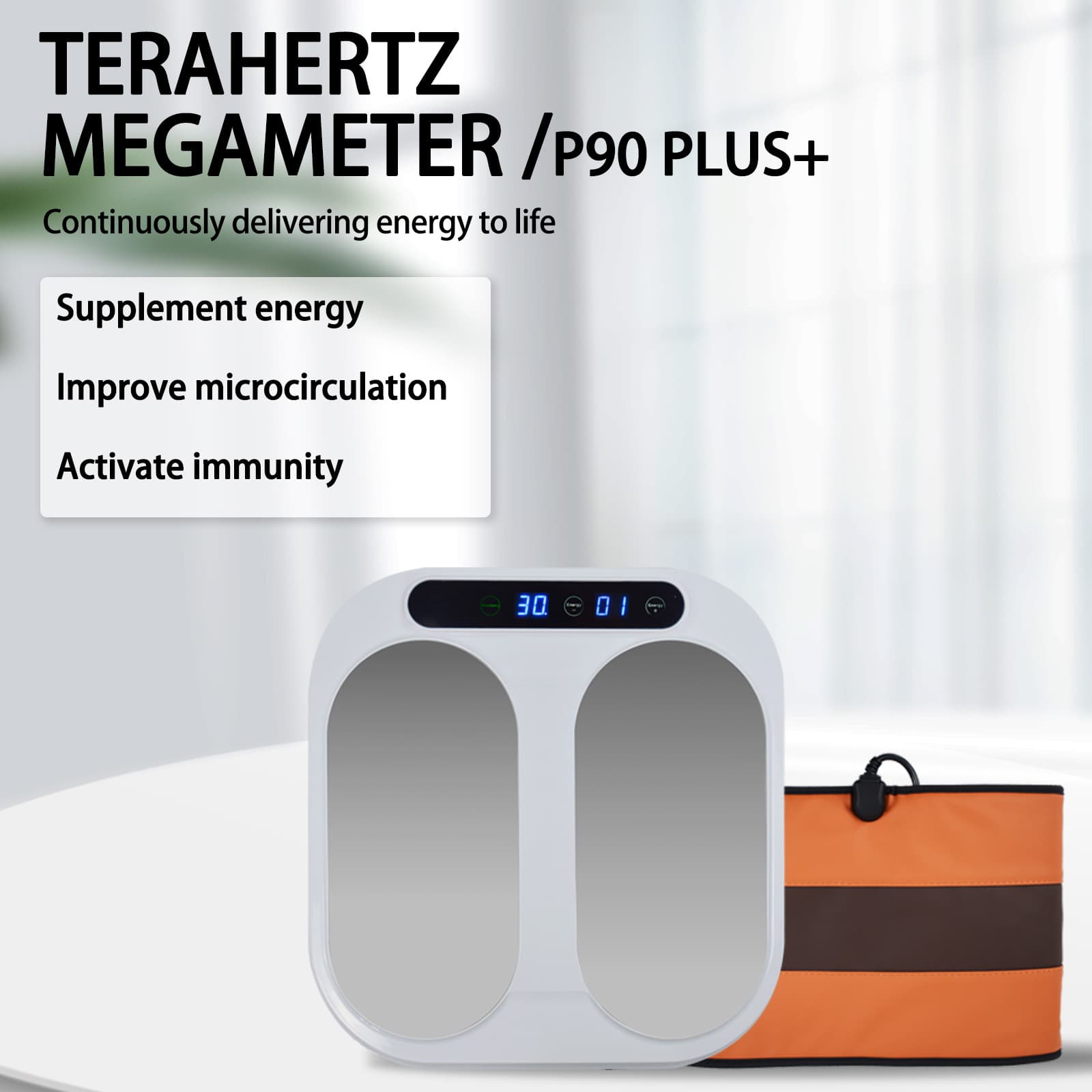 Terahertz Foot Massager Wellness Center Foot Sole Qi and Blood Dredging Warmth Therapy Magnetic Energy P90 Same Model Qi and Blood Warmth Therapy Quantity Heat Magnetic