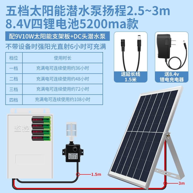 Solar Powered Fountain Pump, Silent, High Flow, Rockery Oxygenation Circulation Pump, Outdoor Small Fish Pond Filter Pump