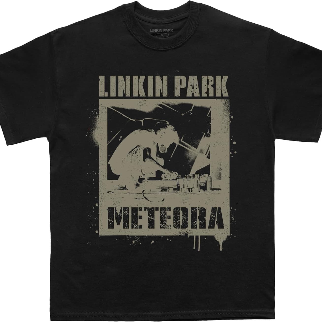 Cross-border European and American Trend UniMeteoraLinkinAdultserkTeePax Black Men's Short Sleeve T-Shirt