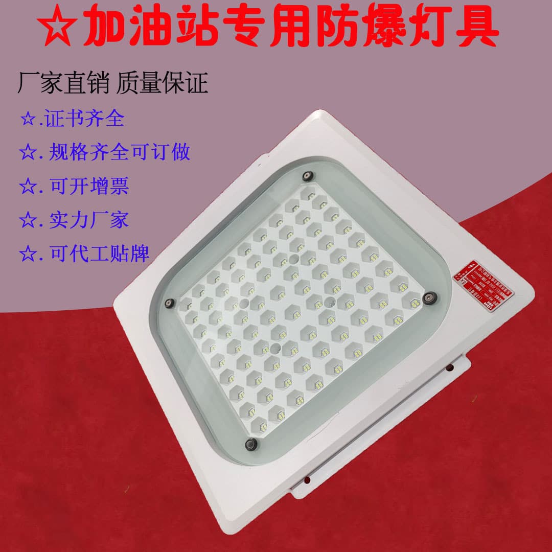 LED Explosion-proof Light IP66 Dedicated Ceiling-mounted Fixture for Gas Stations, High Temperature Resistant Maintenance-free Explosion-proof Canopy Light Direct Supply