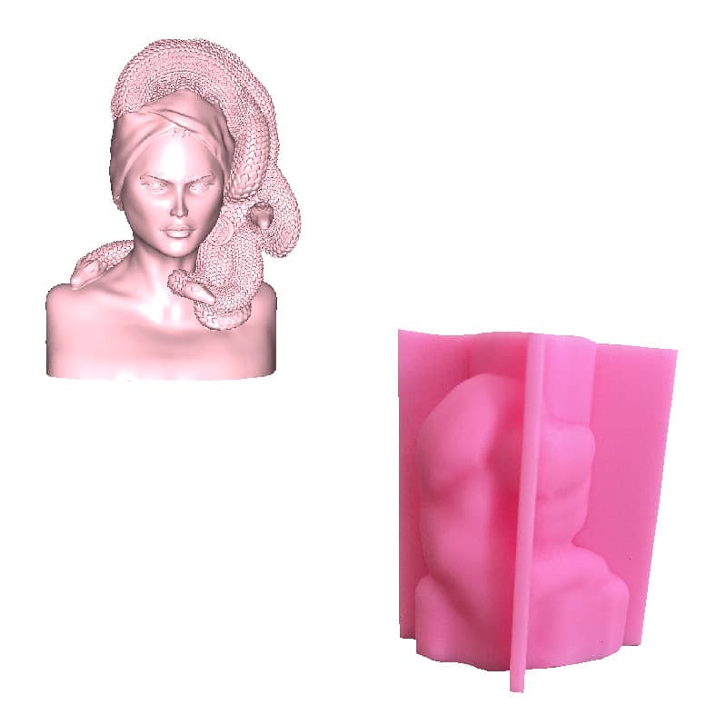 3D Snake Medusa Candle Mold Baking Silicone Cake Mold Fondant Mold Aromatherapy Plaster Mold