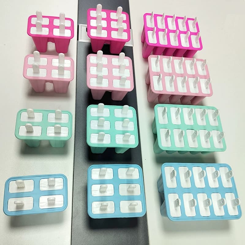 Silicone Ice Pop Mold 4-Cavity 6-Cavity 10-Cavity 12-Cavity DIY Popsicle Ice Cream Mold Wholesale