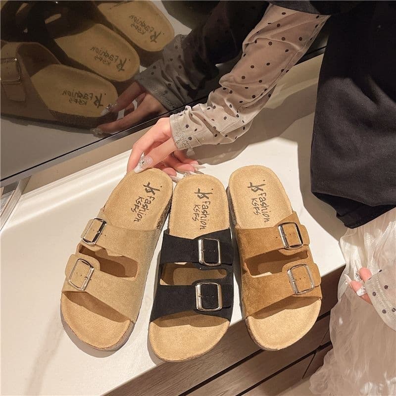 Birkenstock 2026 Summer New Retro Sandals Unisex Large Size One-Strap Beach Shoes Outdoor Couple Slippers