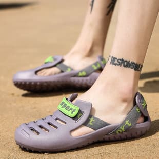 Men's Beach Shoes, Summer Outdoor Large Size Half-Slippers, Driving Hollow Sandals, Stylish Outdoor Casual Slippers
