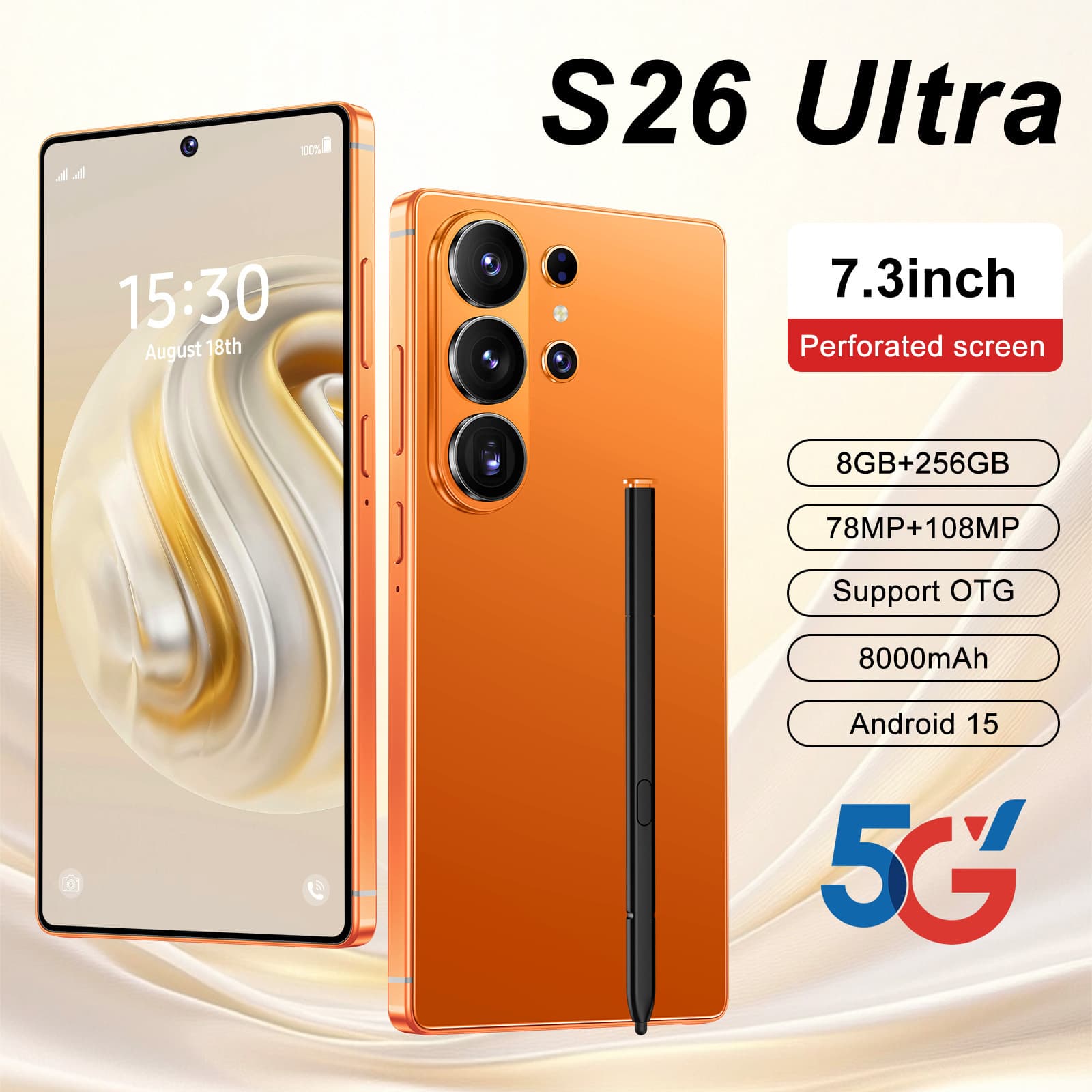 2026 New Export Smartphone S26 Ultra Cross-Border Android Large Screen with Built-in Stylus