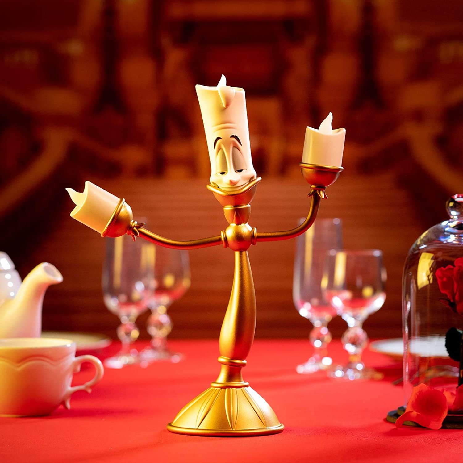 Beauty and the Beast Lumiere Candle Holder LED Night Light Ornament Alarm Clock Desk Clock Ornament Desk Lamp Cogsworth