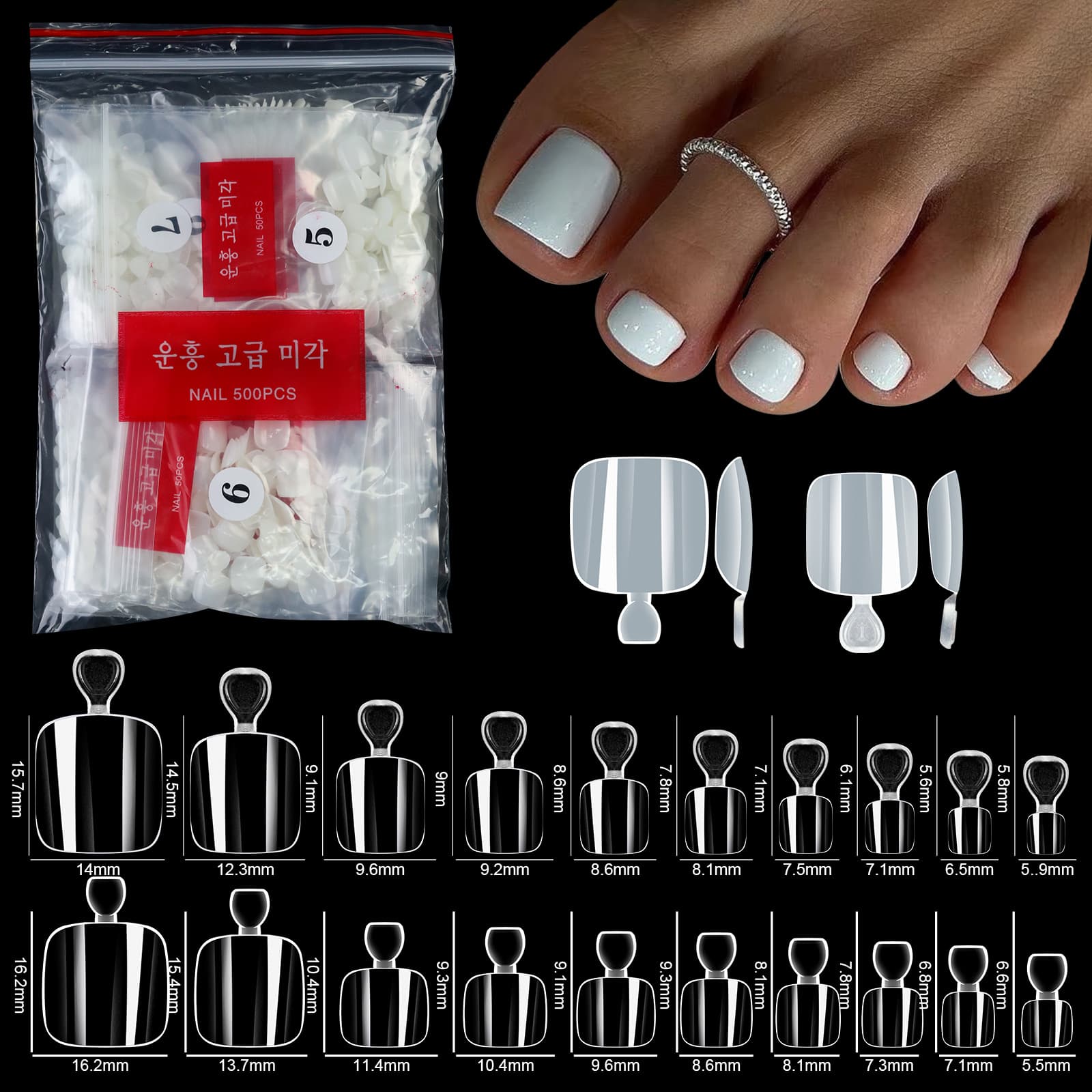 Cross-border hot nail nail nail nail nail nail nail nail patch 500 natural color nail manufacturers wholesale