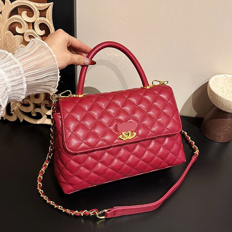 Cross-border Women's Bag 2026 New Fashion High-end Diamond Quilted Chain Handbag Women Elegant Versatile Shoulder Crossbody Bag