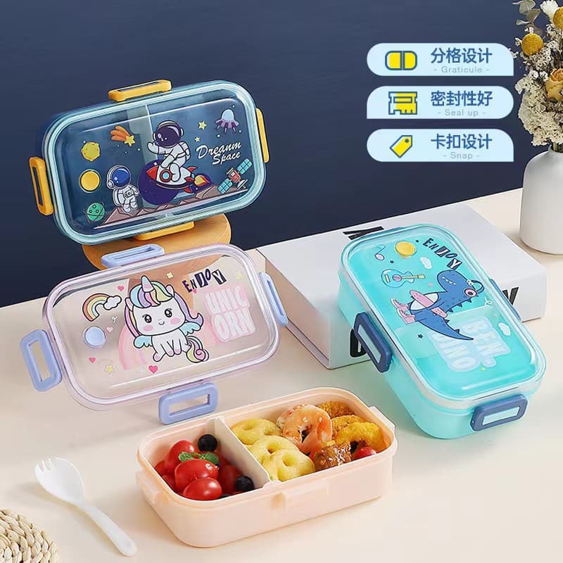 Amazon Cartoon Kids Lunch Box, Sealed Bento Box for Students, Microwave-Safe Lunch Box and Snack Container