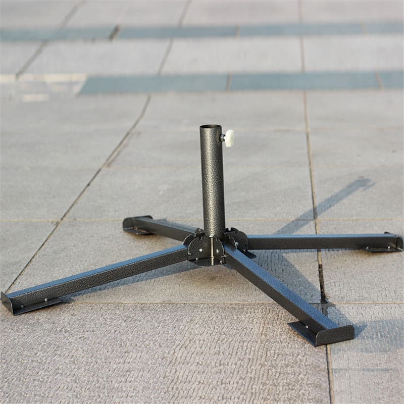 Outdoor Umbrella Base for Stall Sunshade Beach Sun Umbrella, Portable Foldable Cross Base Stand with Fixed Foot