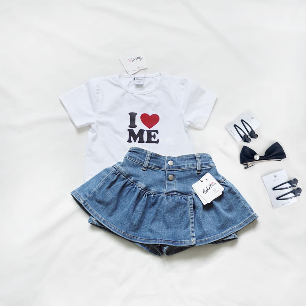 ANKRT Summer Outfit: Sweet Long Puffy Dress Denim Skirt Pants for Girls, Stretch Denim Shorts