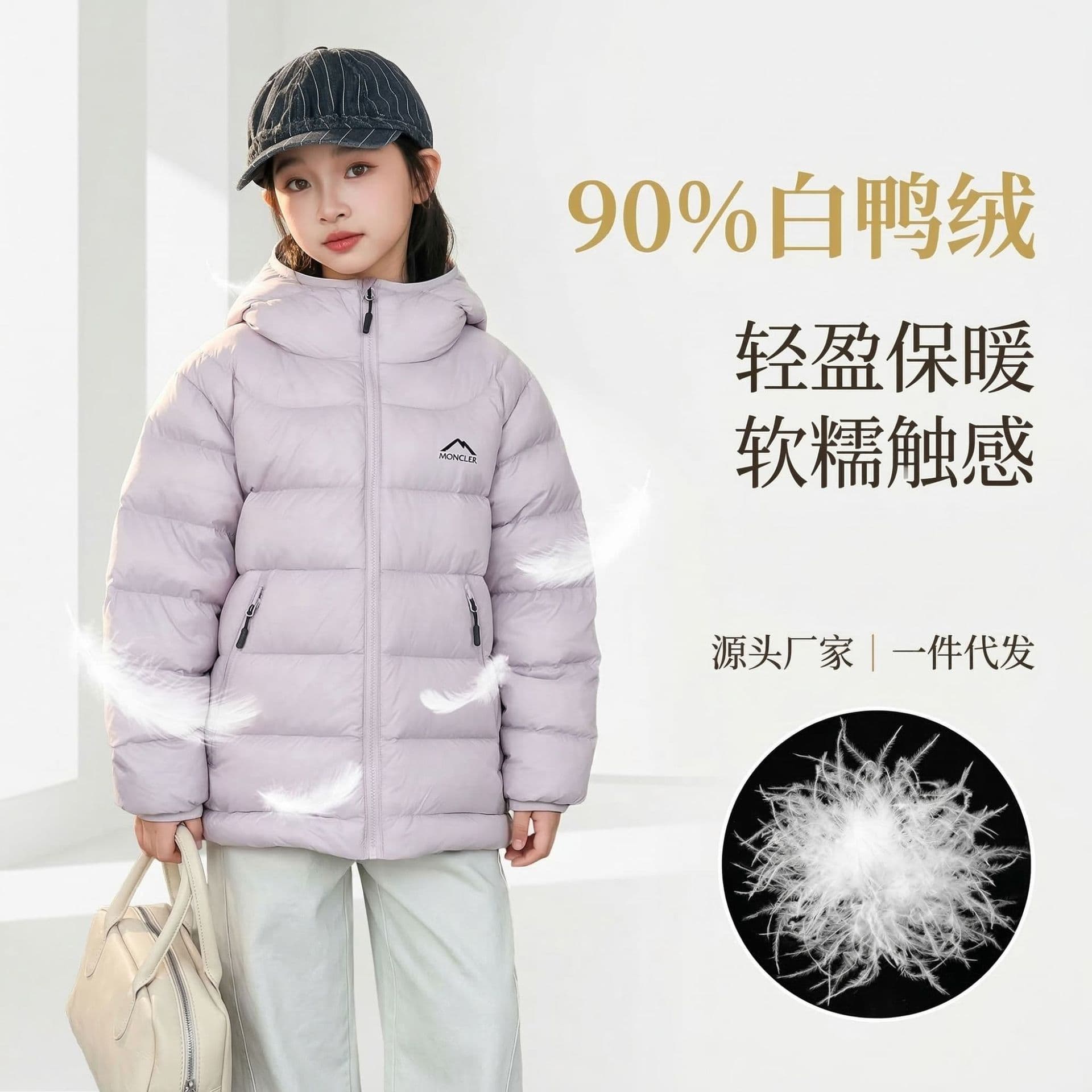New national standard new 90 white duck down boys and girls lightweight down jacket hooded children's short ultra-light and soft jacket