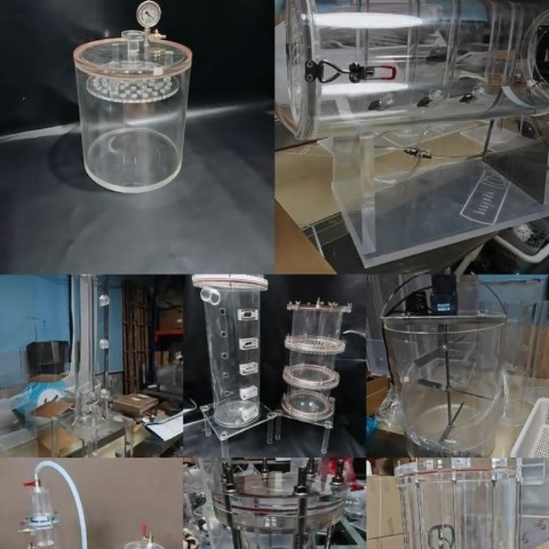 High-transparency acrylic tube processing laboratory equipment molds, laser-cut special-shaped parts, internal/external threaded flange rings