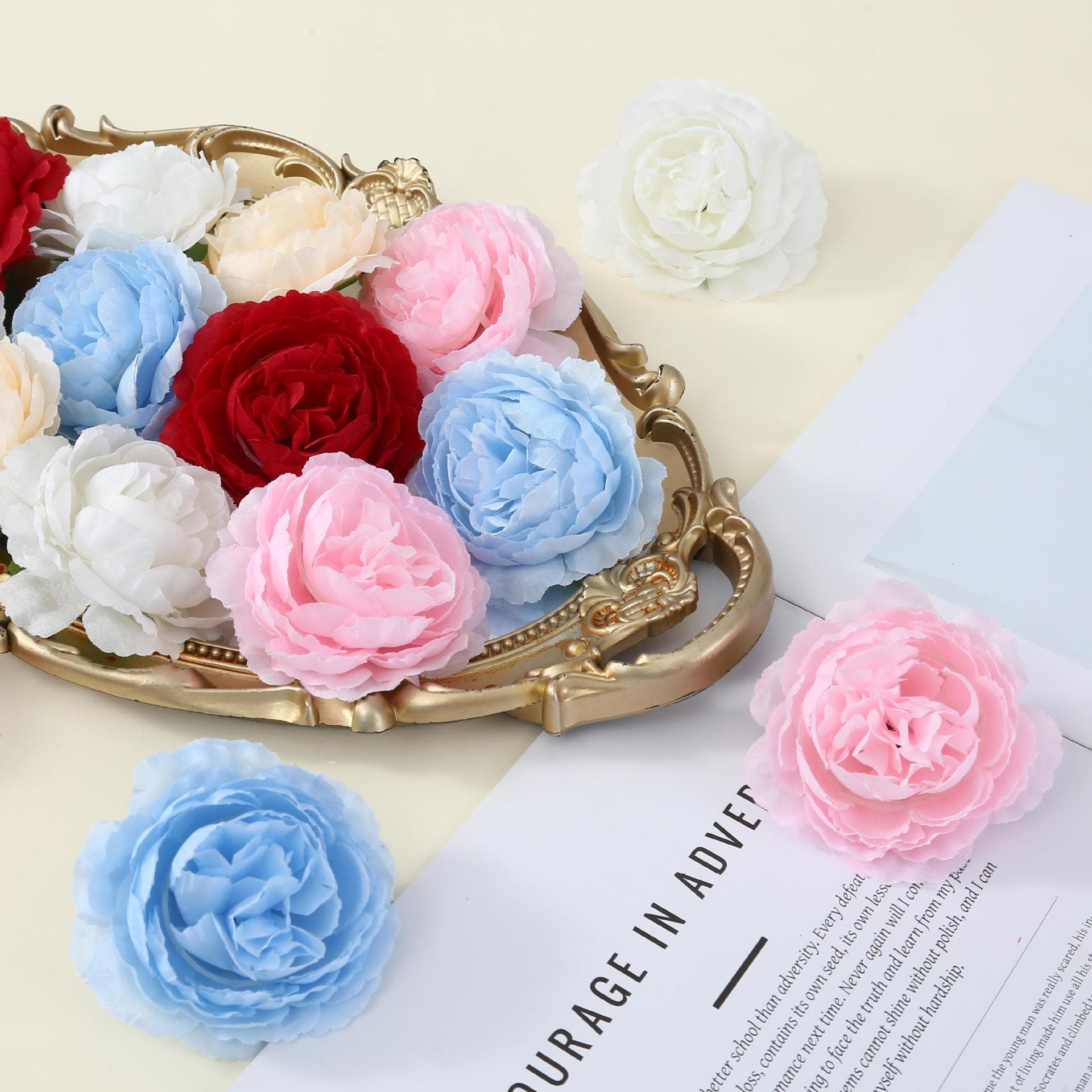 8cm Artificial Ranunculus Flower Head Wedding Decoration Fake Flower Gift Box Filler Home Decor Artificial Flowers