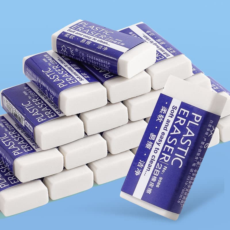 Stationery 2B Eraser White, Student Exam Drawing Eraser, Clean Erasing Large Size Eraser for Learning