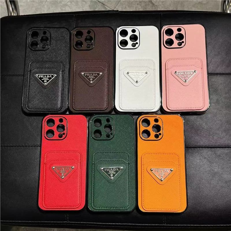 Trendy iPhone 15 Pro Max Card Slot Phone Case, Compatible with iPhone 17, Luxury Leather 13 Pro Protective Cover