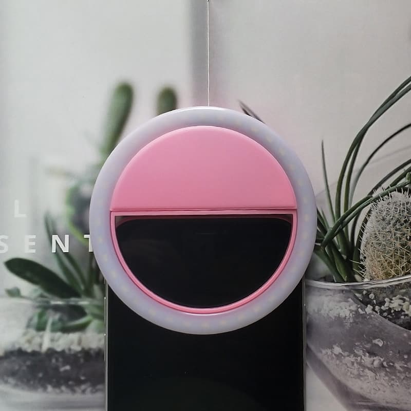 RK-12 Phone Fill Light for Live Streaming Beauty Ring Clip Selfie Light USB Rechargeable Portable for Influencer Photography
