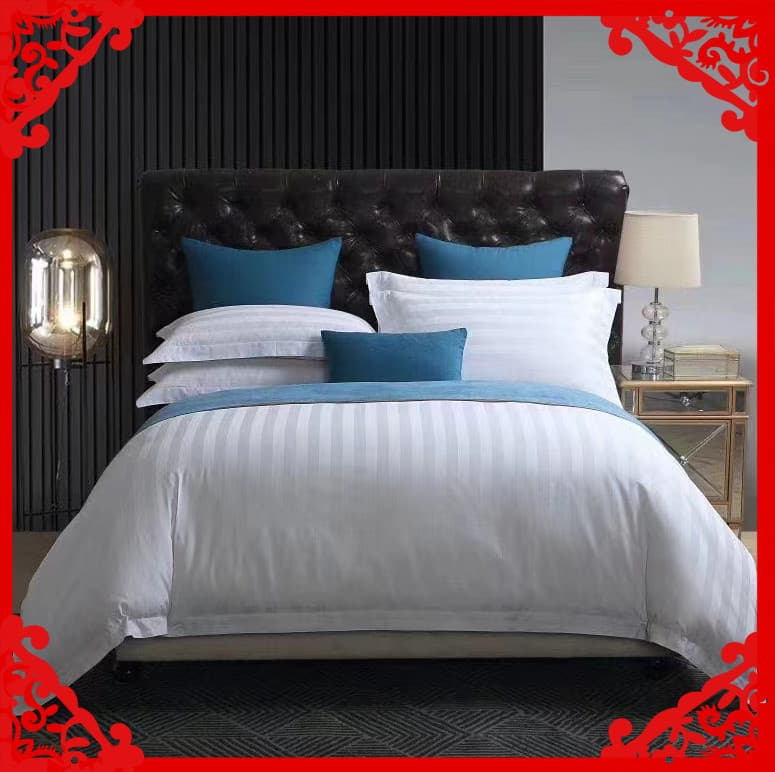 Hotel Linen for B&Bs and Dormitories, Cotton Reinforced Extra Thick Four-Piece Set with Sheets and Duvet Covers