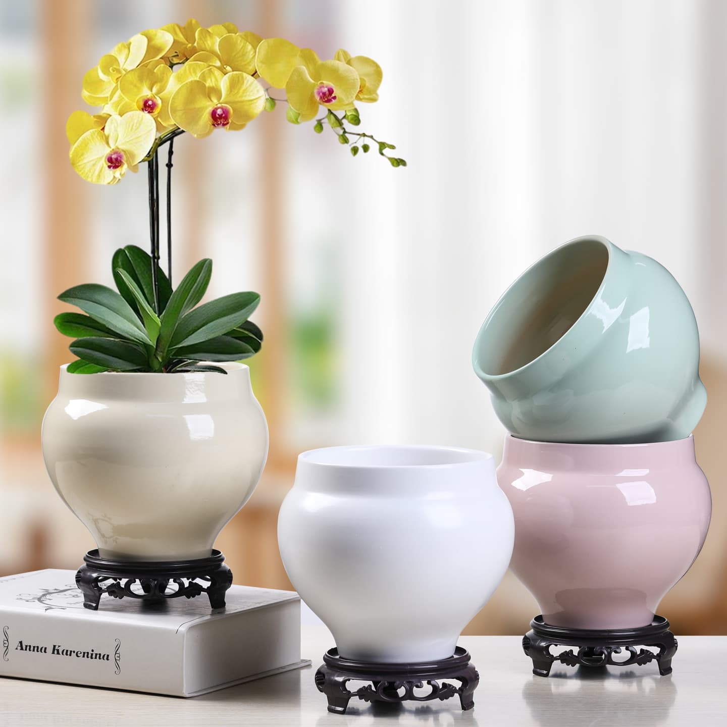 Nordic Ins Style, Fashionable Simple Ceramic Flower Pot, Home Use, for Pothos, Fresh Flowers, Creative Plant Pot, Home Decoration