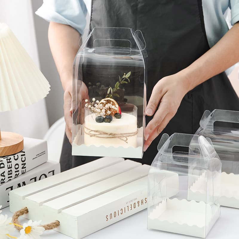 Transparent Birthday Cake Box Handheld 3 Inch 4 Inch 5 6 Exploding Cake Packaging Box Heightened